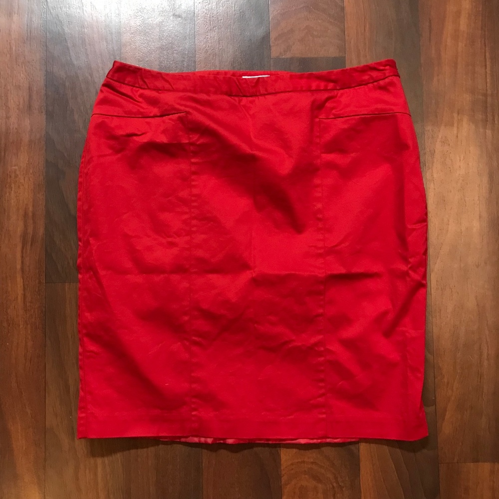 Plus Size Worthington Red Pencil Skirt 18